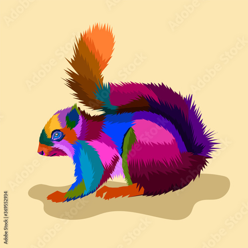 colorful squirrel pop art portrait posters