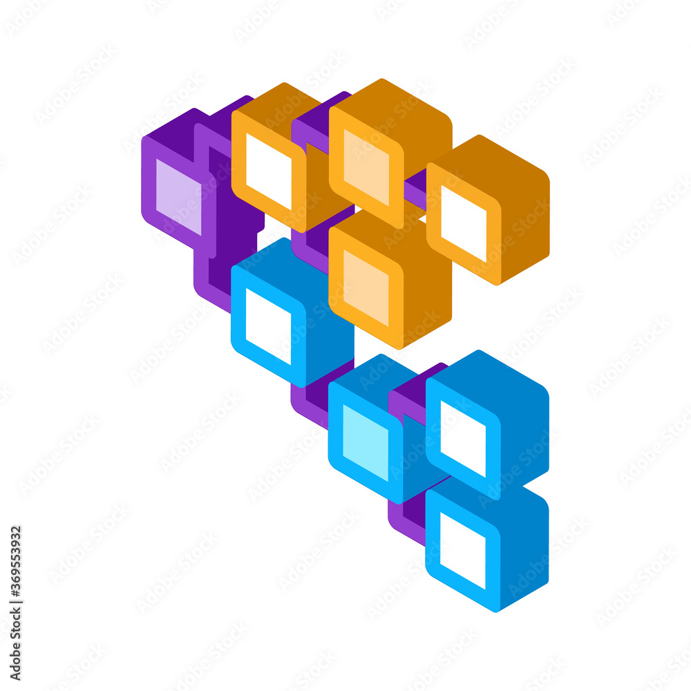 front end hierarchy icon vector. isometric front end hierarchy sign. color isolated symbol illustration front end hierarchy icon vector. isometric front end hierarchy sign. color isolated symbol illustration