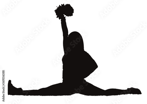 silhouette of a cheerleader woman