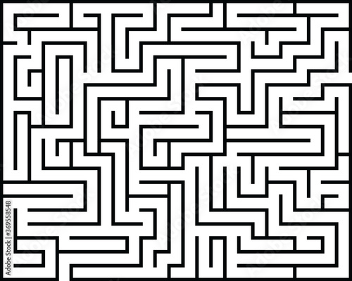 Black rectangle maze isolated on white background	