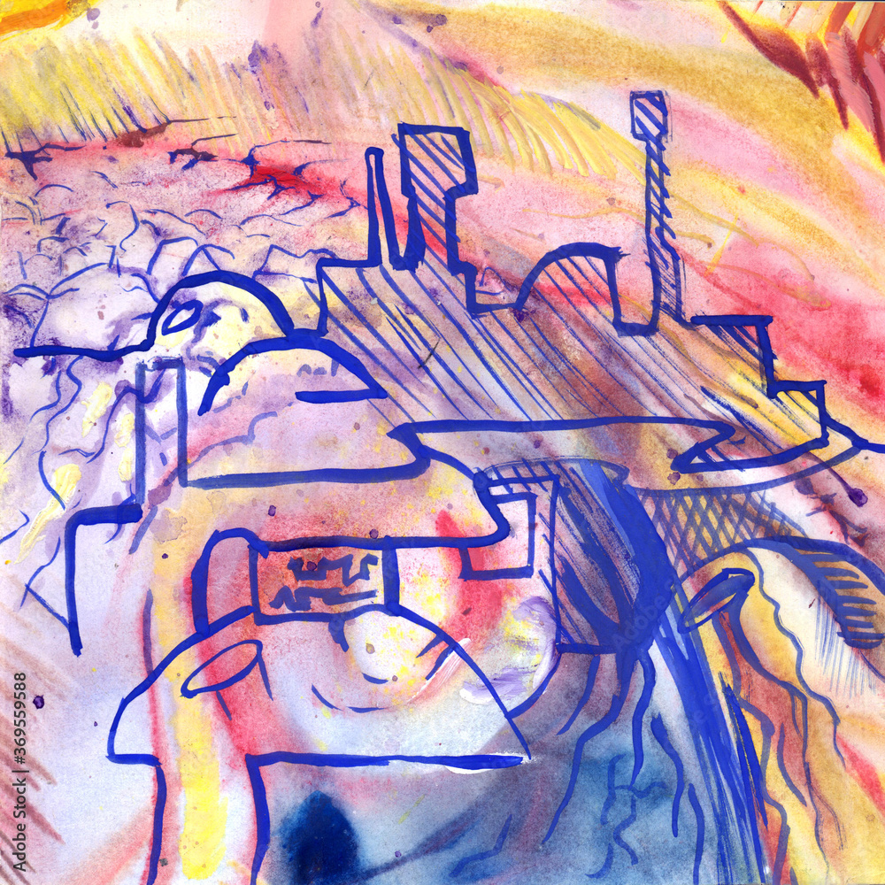 Obraz premium Colorful Artistic Abstract Aquarelle Poster.