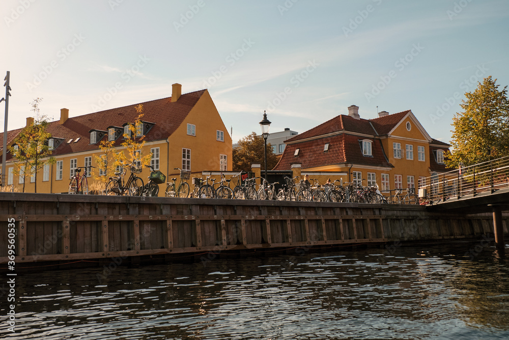 Denmark. Copenhagen. Houses and streets of Copenhagen. City autumn landscape. September 19, 2018