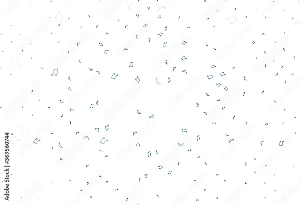 Fototapeta premium Light BLUE vector texture with musical notes.