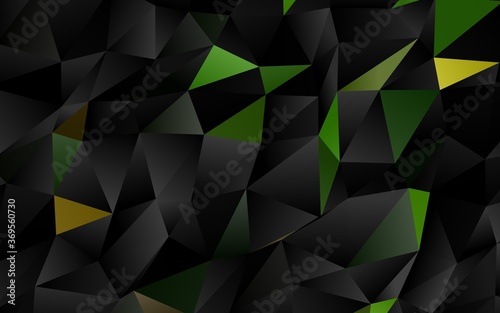 Dark Green vector polygonal background. Colorful abstract illustration with gradient. Template for your brand book.