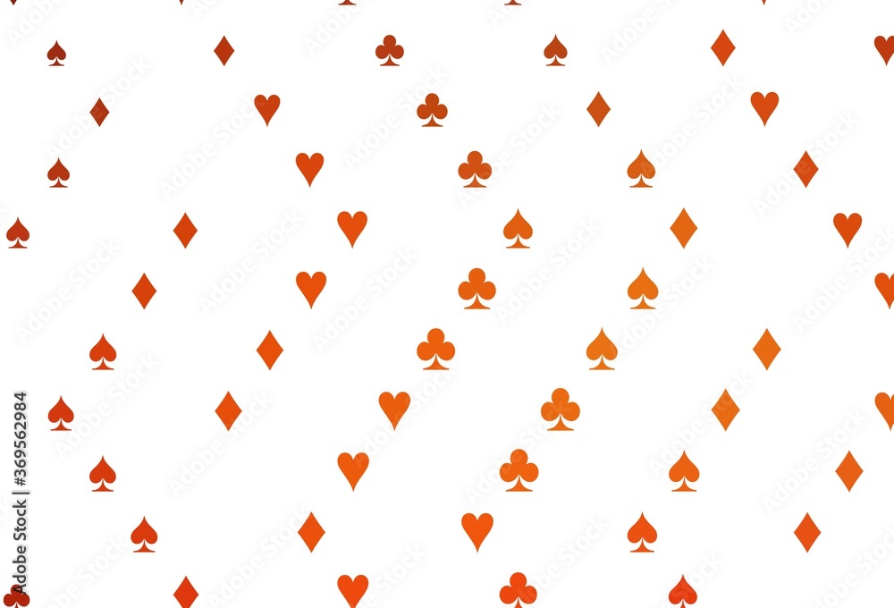 Light Orange vector background with cards signs. Light Orange vector background with cards signs.