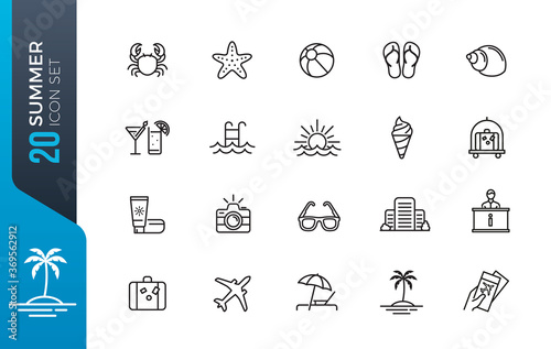 minimal summer icon set