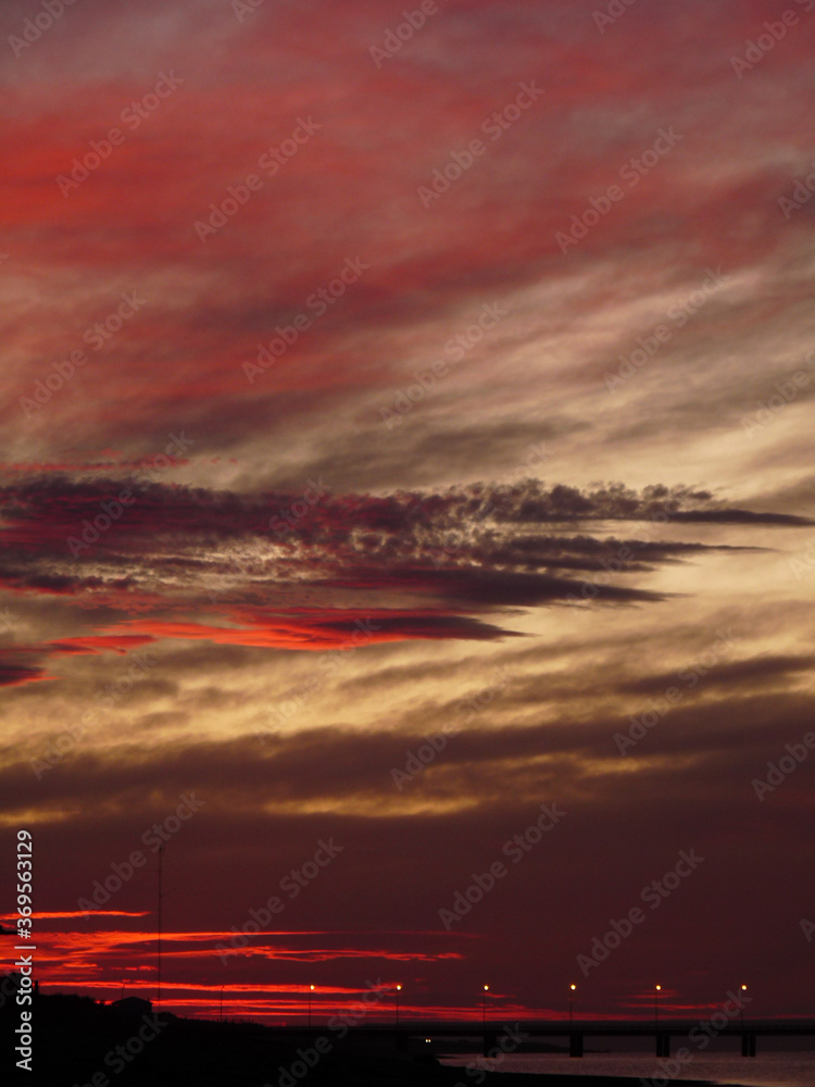 Red sunset over the sea Red sunset over the sea