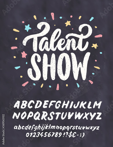 Talent show. Vector chalkboard sign.