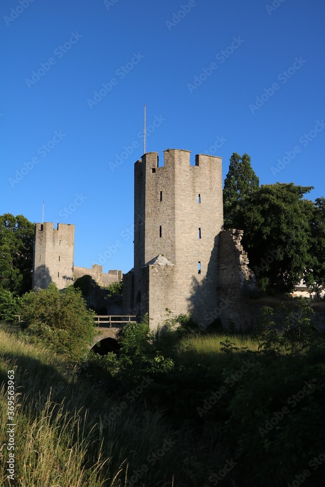 Medieval city wall of Visby on Gotland, Sweden
