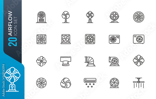 minimal airflow icon set