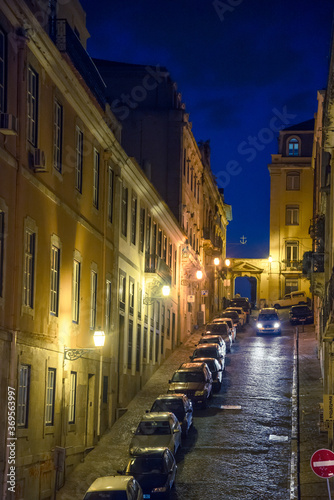Fototapeta Naklejka Na Ścianę i Meble -  Street at night, Lisbon