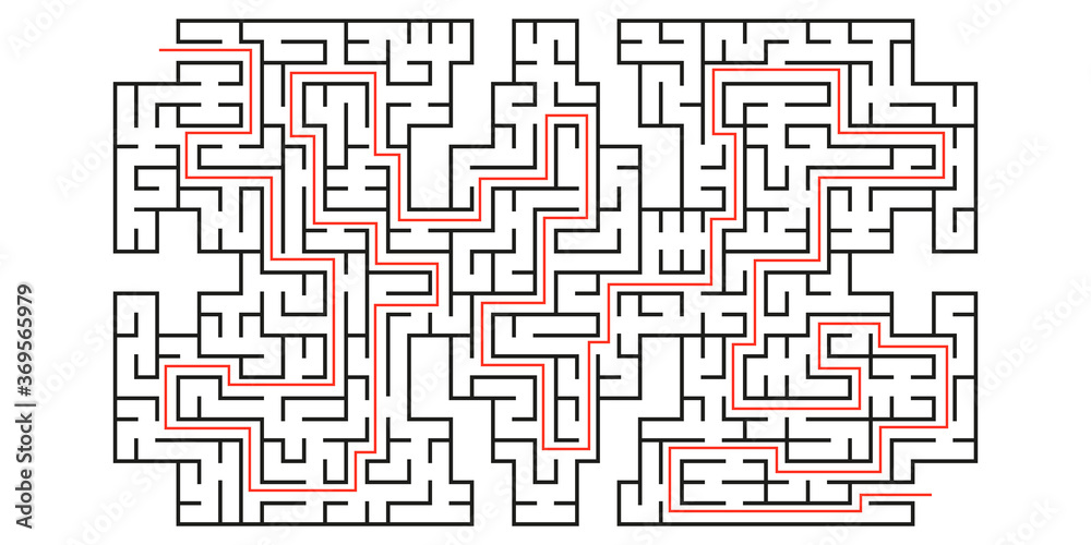 Labyrinth. Logical game for children and adults. Maze vector template isolated on white background.