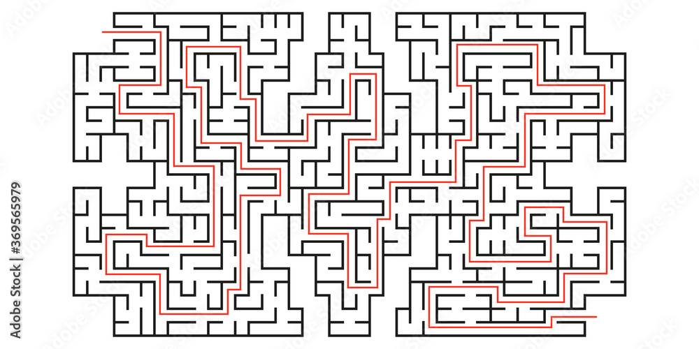 Labyrinth. Logical game for children and adults. Maze vector template isolated on white background. Labyrinth. Logical game for children and adults. Maze vector template isolated on white background.