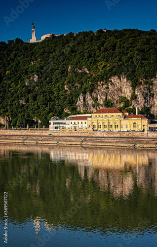 The Rudas Bath with river Danube in Budapest, Hungary