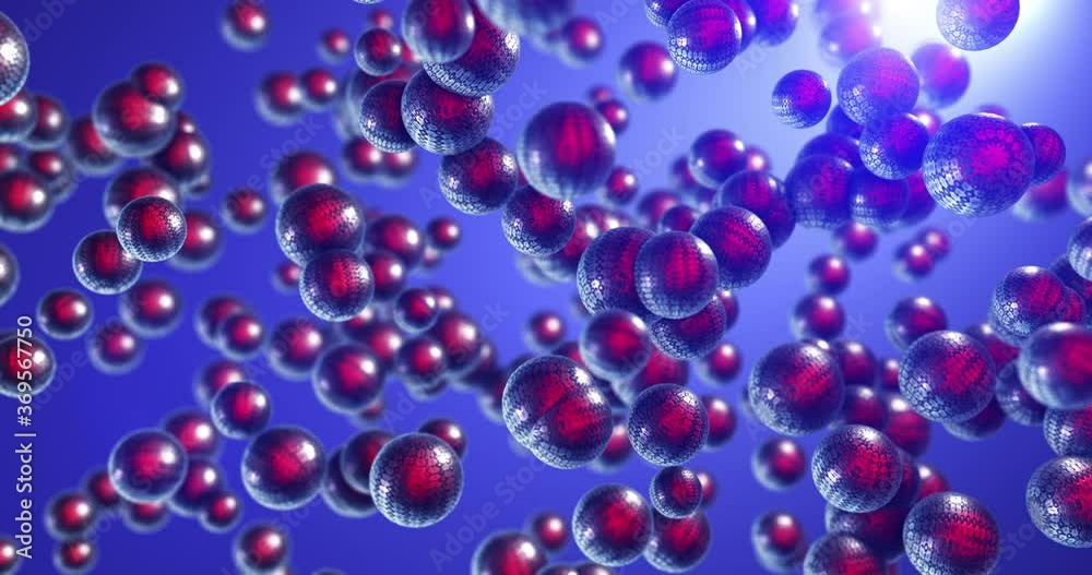 Shiny Red Metallic Balls Spheres Slowly Moving In 3D Space With Depth Of Field Effect. Beautiful Abstract And Technology Related CG Animation. Shiny Red Metallic Balls Spheres Slowly Moving In 3D Space With Depth Of Field Effect. Beautiful Abstract And Technology Related CG Animation.