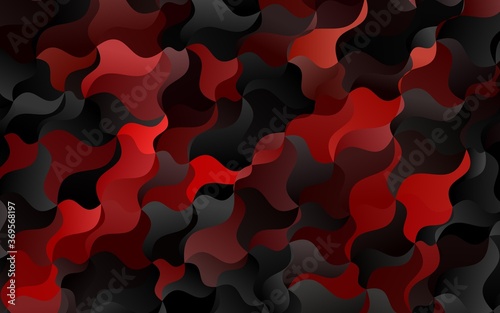 Dark Red vector template with bent lines. Blurred geometric sample with gradient bubbles.  Marble style for your business design.