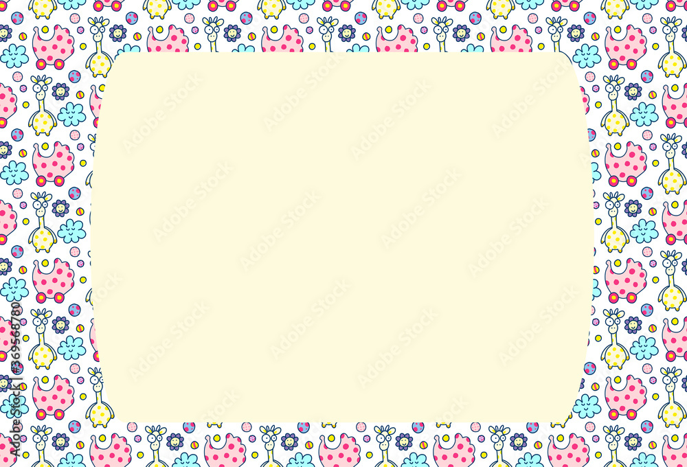 Cartoon frame for children for cover design. Blank template. Cartoon frame for children for cover design. Blank template.