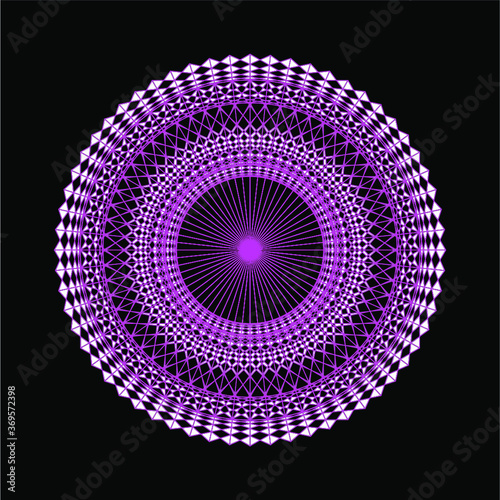 Sacred Geometry - Torus Eye - Violet pattern, Vector Illustration