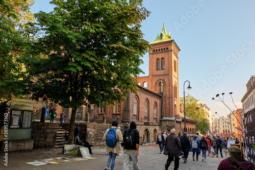 Norway. Oslo. Houses and streets of Oslo. Autumn cityscape. September 18, 2018