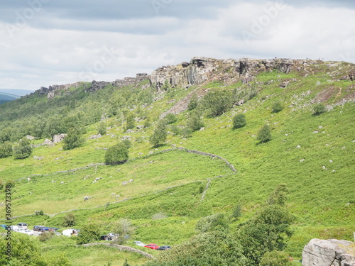 View looking at Baslow Edge in the Peak District