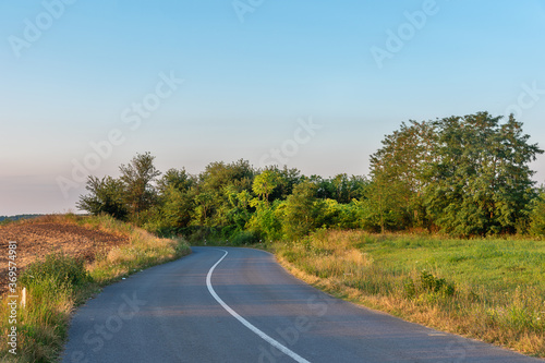 Winding Road in Serbia. Curved road