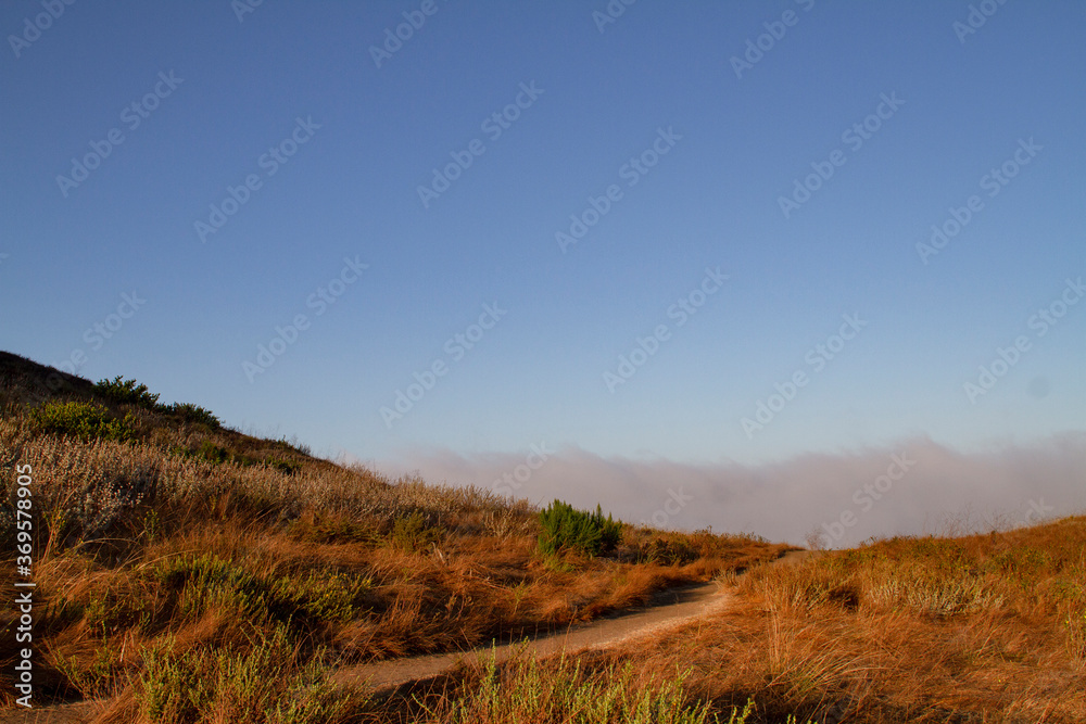 Hiking trail in the Santa Monica Mountains, Point Mugu State Park near Malibu. 