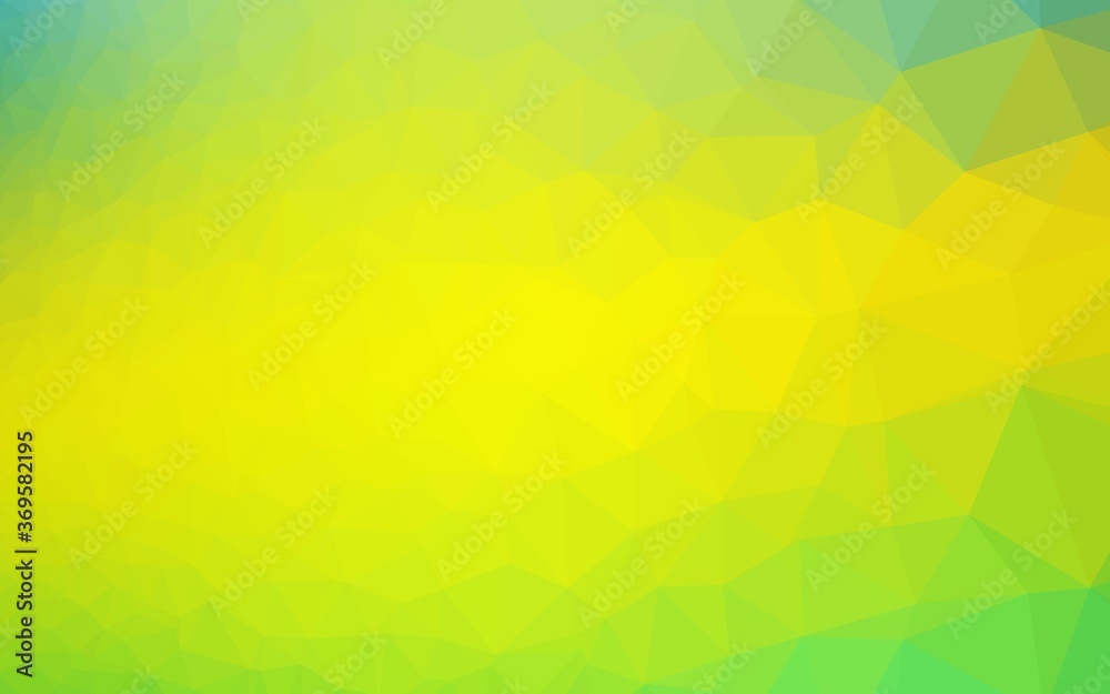 Light Green, Yellow vector shining triangular background. Geometric illustration in Origami style with gradient. Brand new design for your business.