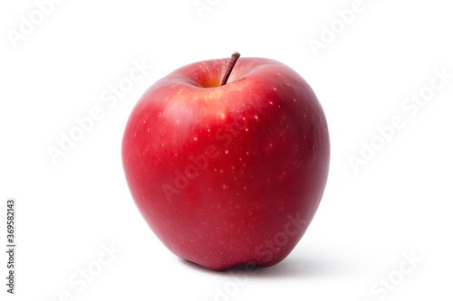 Rip red apple isolated on white background. Fresh organic apple fruit. Clipping path.
