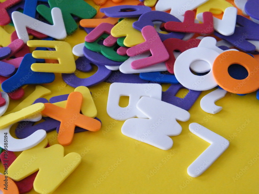 Fototapeta premium Multi Colored Letters and Numbers