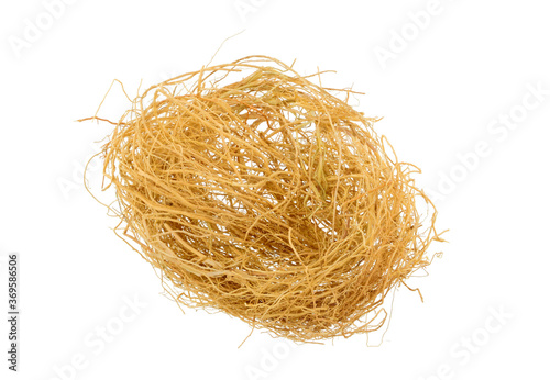 Vetiver (Chrysopogon Zizanioides) Dried Roots. Isolated on White Background. photo