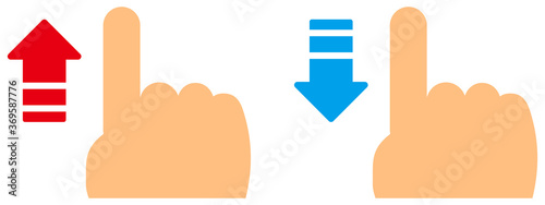 人差し指と矢印