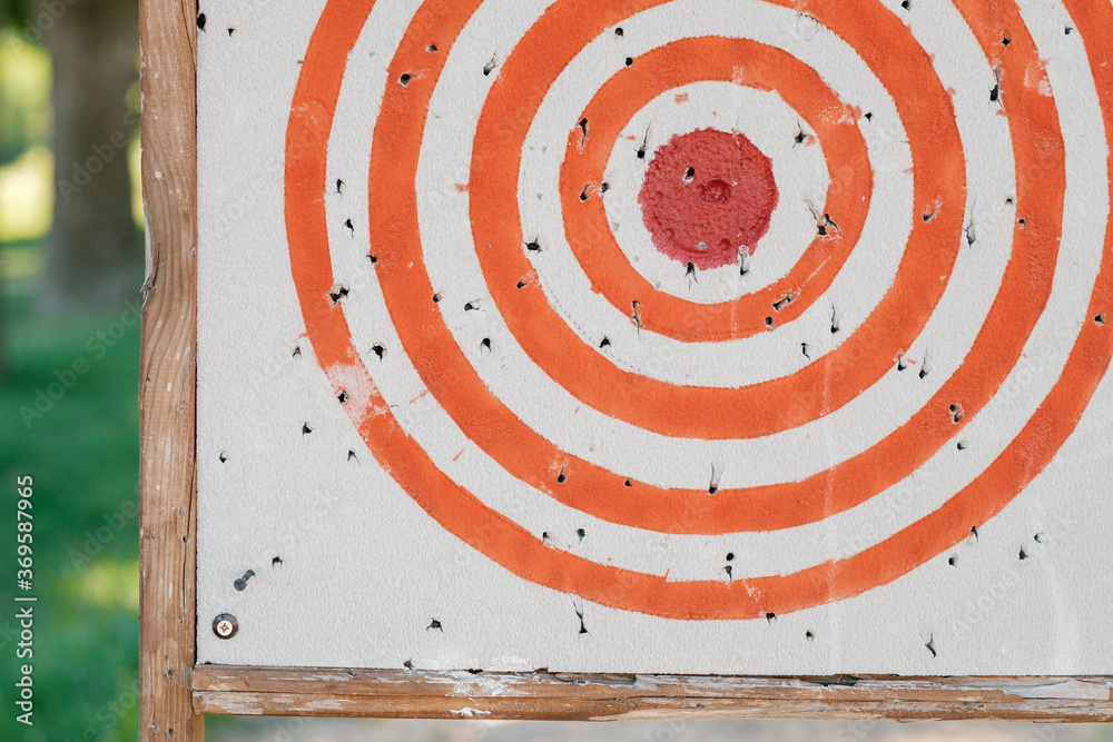 Wooden archery target clouse-up. Shooting range. Wooden archery target clouse-up. Shooting range.