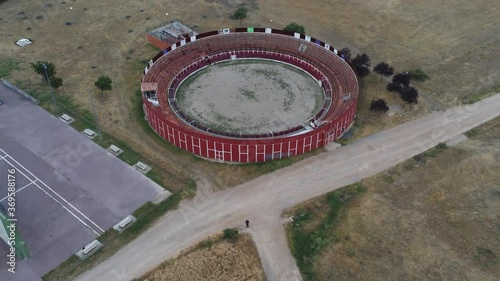 Bullring in Spain. Aerial Drone Footage