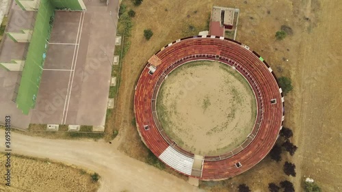 Bullring in Spain. Aerial Drone Footage