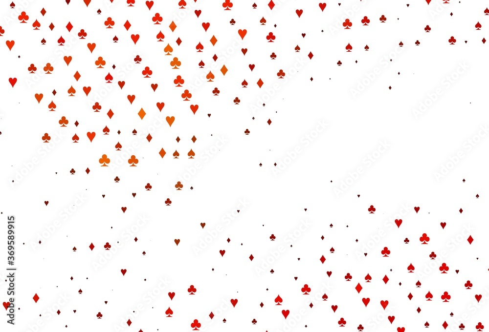 Light Orange vector texture with playing cards.