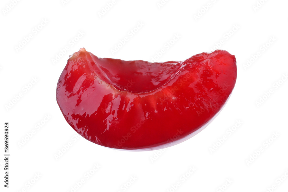 Cut ripe sweet cherry isolated on white Cut ripe sweet cherry isolated on white