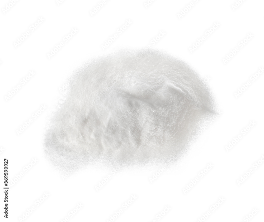 Pile of baking soda isolated on white, top view Pile of baking soda isolated on white, top view