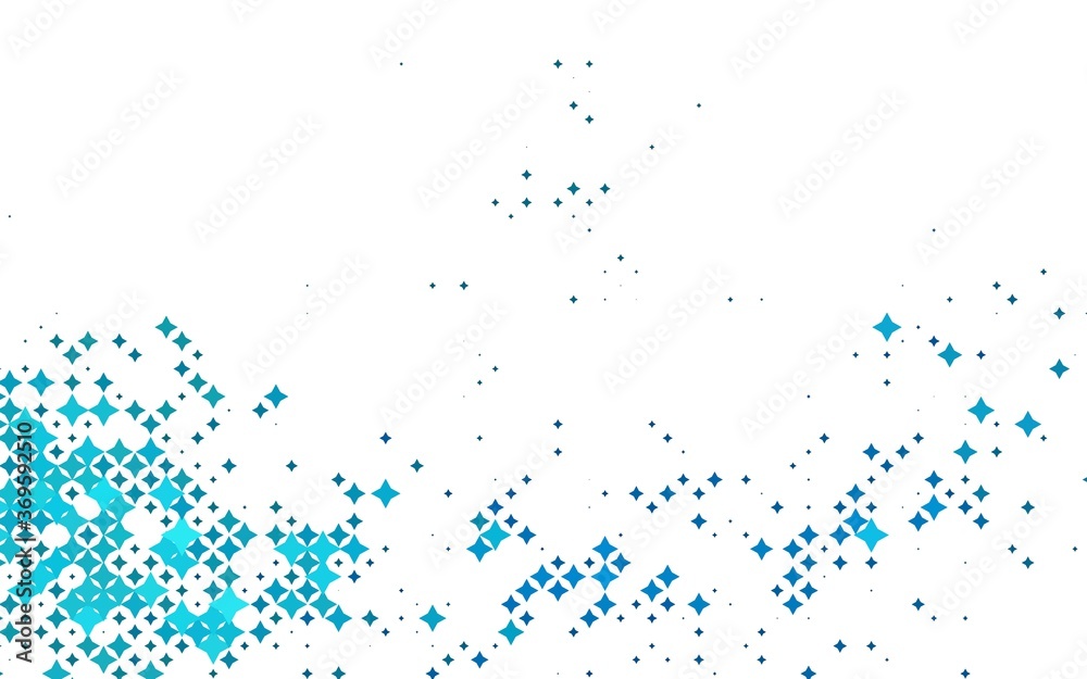 Light BLUE vector layout with bright stars. Blurred decorative design in simple style with stars. The template can be used as a background.