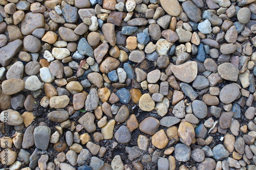 Colorful pebbles on the ground