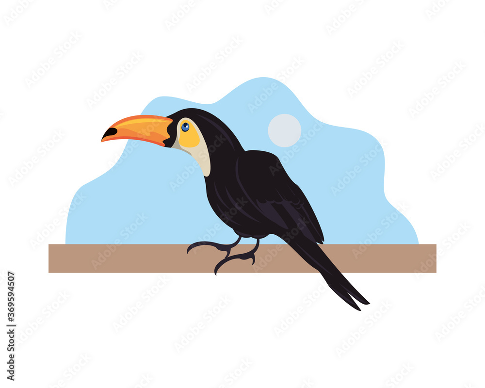 Naklejka premium wild toucan bird animal icon