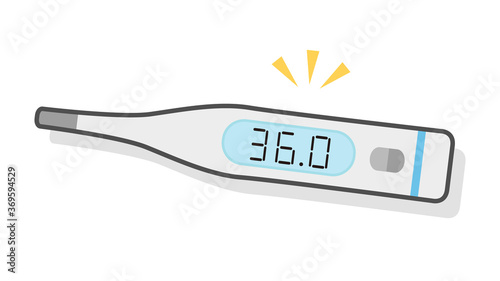 体温計のカラーイラスト 36.0℃ 平熱