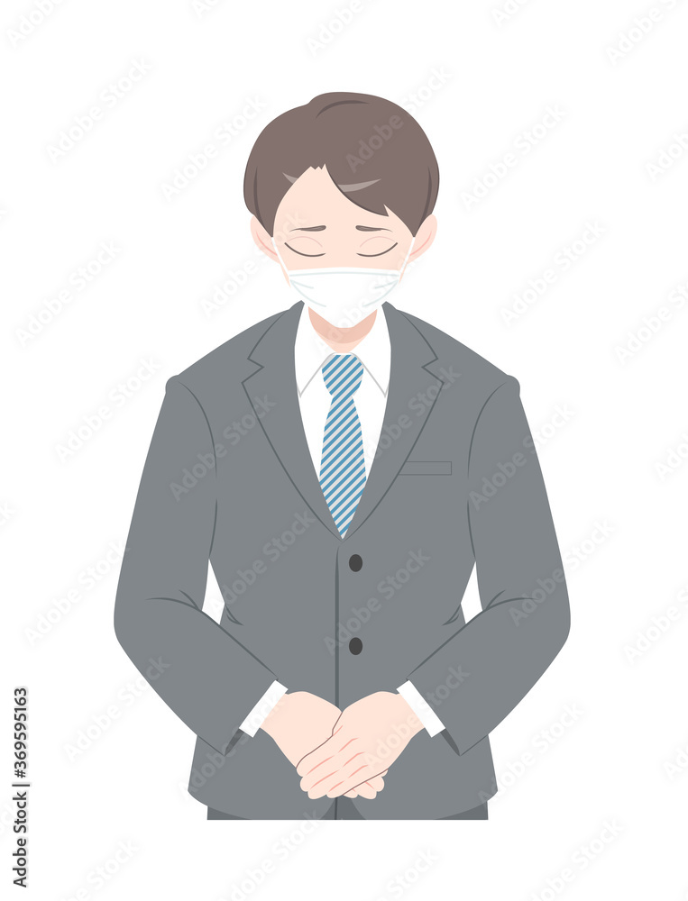 The masked man apologized for the incident. Apologies for the businessman in the suit.