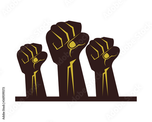 strong hands fist isolated icons