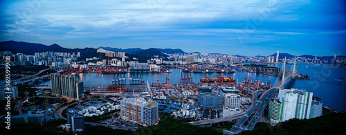 Photography Aerial shot of Hong Kong in the evening