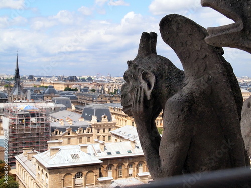 Gargoyles Atop Notre Dame in Paris