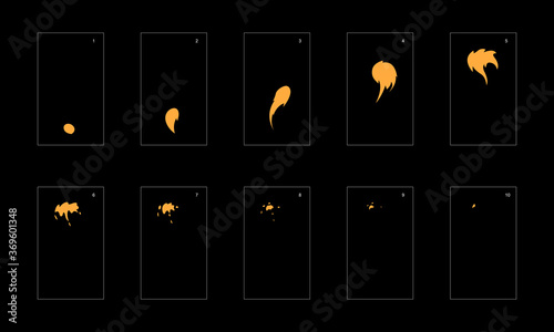 Smoke effect. dust smoke animation sprite sheet. classic dust smoke effect animation for game or cartoon or animation. vector style animation effect 1663.
