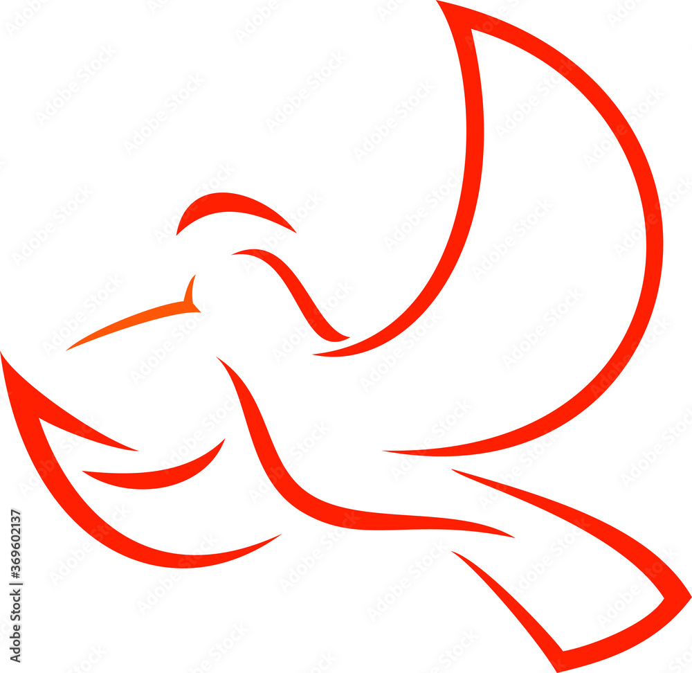 Simple Design of Eurasian Hoopoe Bird Flying