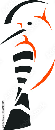 Simple Abstract Design of Hoopoe Bird
