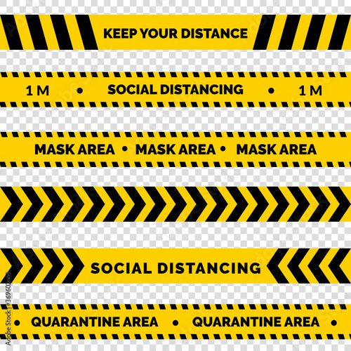 Keep Your Distance Social Distancing Floor Marking Security Stripe Instruction Icon. Vector Image. Keep Safe Distance Social Distancing in Queue 1 Meter Instruction Icon against the Spread of the Nove © bendicreative