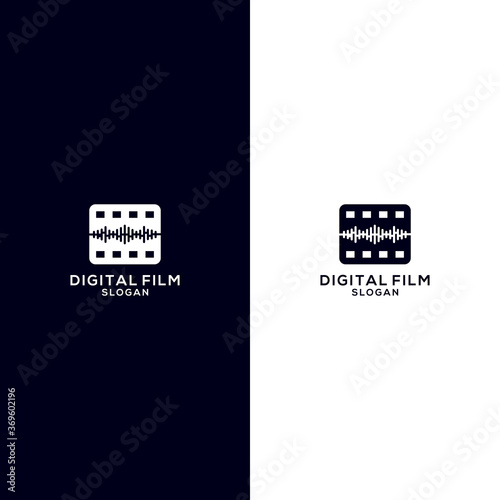 Digital film logo vector designs template